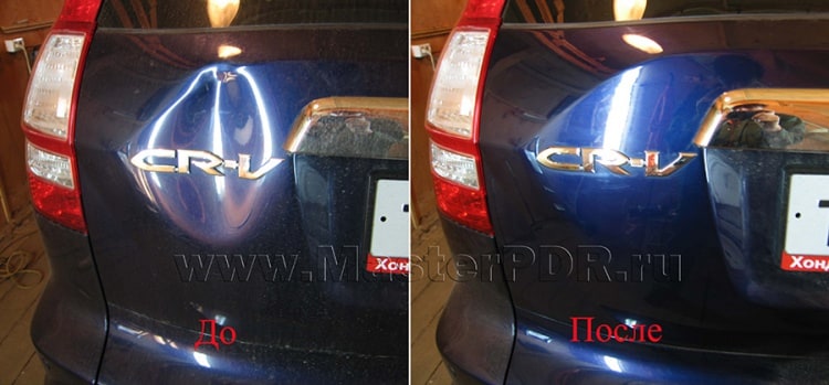 Удаление вмятин без покраски на Honda CR-V до и после