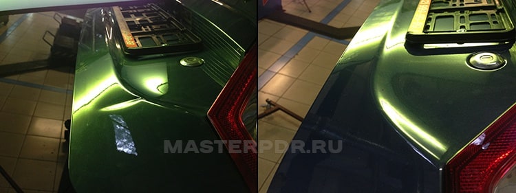 Удаление вмятин без покраски на Lada Vesta до и после