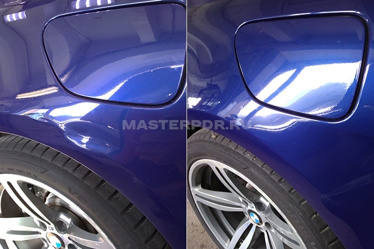 Удаление вмятин без покраски на BMW M6 до и после