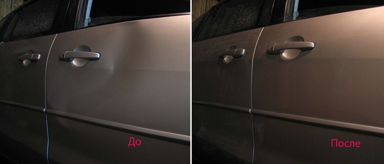 Удаление вмятин без покраски на Mazda 5 до и после